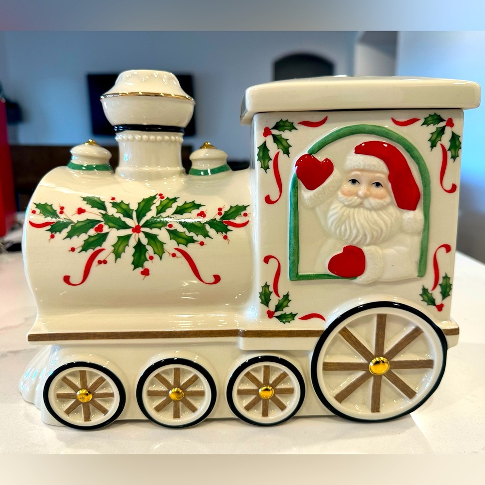 Lenox Santa Christmas Train Cookie Jar
